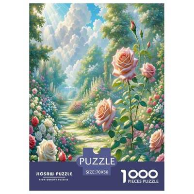 Rose Puzzle 1000 Teile Schwer Puzzle Spielzeug Lernspiel Impossible Herausforderung Spielzeug Für Erwachsene Und Kinder Ab 14 Jahren 70x50cm/1000pcs von ChengzeTCo